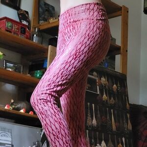 Super Fly Honey Red Roses Sticky Leggings For Pole Dancing - S